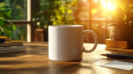 Morning Coffee in a Creative Workspace. Generative AI