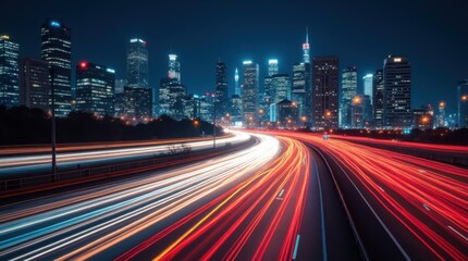 Dynamic City Lights at Night