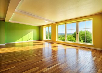 Fototapeta premium Minimalist Empty Room with Bare Walls, Perfect for Home Staging, Interior Design Projects, or Real Estate Photography - Ideal for Creative Spaces and Aesthetic Backgrounds