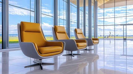 Modern Airport Lounge Chairs, Airplane View | Minimalist design: Cl...