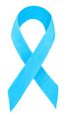 Blue ribbon png, cancer awareness illustration, transparent background