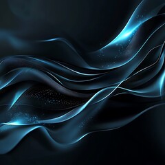 
Dark grey black abstract background with blue glowing lines design for social media post, business, advertising event. Modern technology innovation concept 