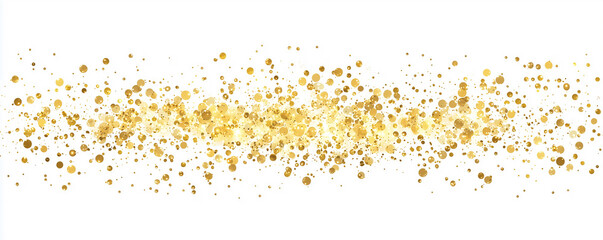 Golden glitter bring gold confetti horizontal banner. This illustration is design golden glitter star bring the gold color confetti present in horizontal with banner size. 