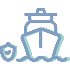 Simple vector icon cargo ship, defense