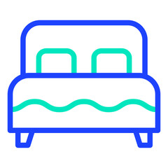 Double bed Vector Icon Design Illustration