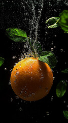 orange in water