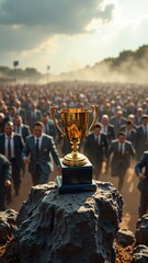Corporate excellence: best employee or startup competition trophy