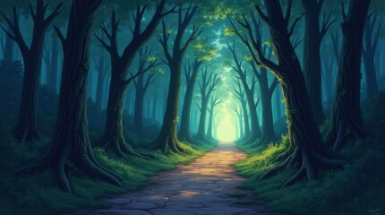 Enchanting Forest Pathway at Twilight
