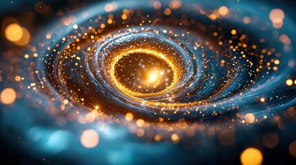 A mesmerizing and captivating swirl of vibrant colors and glowing lights form an intricate and dynamic circle of energy and motion, reminiscent of a magical portal to a world of endless possibilities.