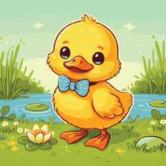 A Cute Duck vector art and illustration  04