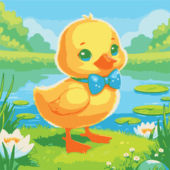 A Cute Duck vector art and illustration  03