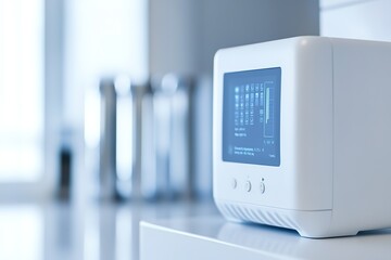 Smart thermostat interface in modern home