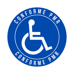Symbole conforme PMR personnes &agrave; mobilit&eacute; r&eacute;duite