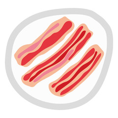 Naklejka premium Cute bacon stripes doodle sticker design element