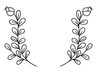 Png wreath watercolor floral ornament black vintage style