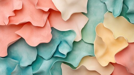Fototapeta premium Abstract Pastel Wave Forms Textured Background