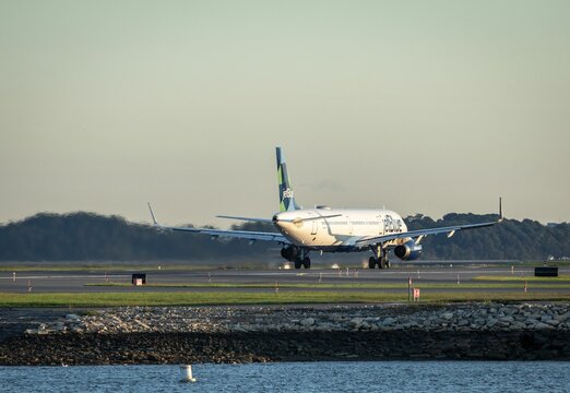 JetBlue plane taking off at Boston Airport