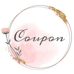 Coupon word png floral frame
