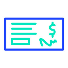 Bank cheque Vector Icon Design Illustration