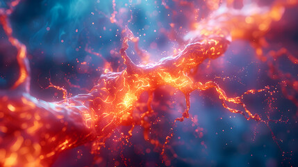 Abstract Energy Flow with Bright Colors and Dynamic Patterns