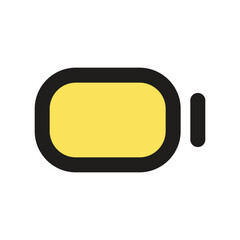 The image shows a minimalistic pixel art icon depicting a yellow bullet.