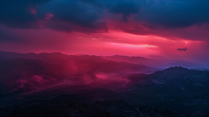 Fototapeta premium Background beautiful mountain landscape with sunset or sunrise