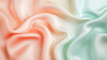 Fototapeta premium Soft pastel silk fabric displays a gentle color gradient