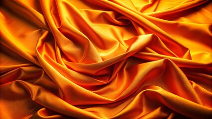 Fototapeta premium Vibrant Orange Fabric Background: Low Light Photography of Textured and Wrinkled Textile for Decorative and Creative Uses