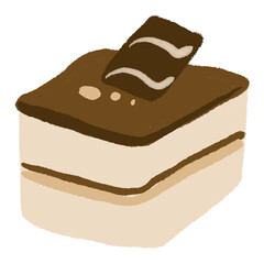 Chocolate cake PNG sticker, cute dessert icon