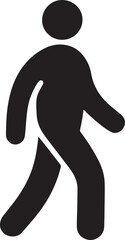 A black Walk silhouette design icon logo illustration isolated on white background