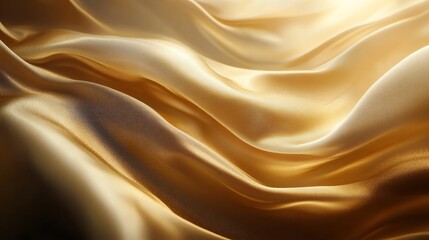 Fototapeta premium Soft, flowing gold silk fabric with subtle light.