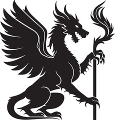 Silhouette Griffin icon, sign symbol vector illustration isolate on white background