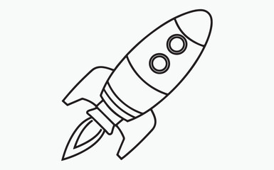 rocket line icon