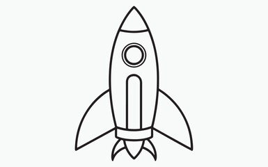 rocket line icon