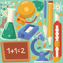 hand drawn school theme vector elements pack
