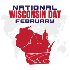 NATIONAL WISCONSIN DAY Vector Illustration for post background