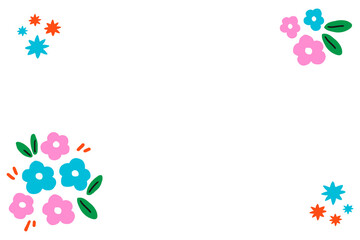 Flower png border frame with transparent background