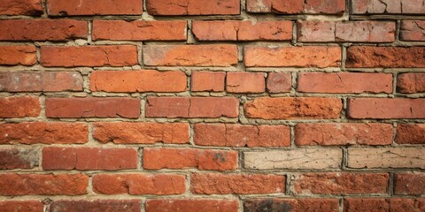 Fototapeta premium Weathered Red Brick Wall with Rough Textures