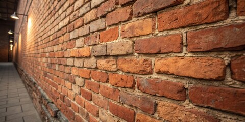 Weathered Red Brick Wall with Rough Textures