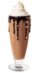 Vectorized Chocolate milkshake sticker design resource