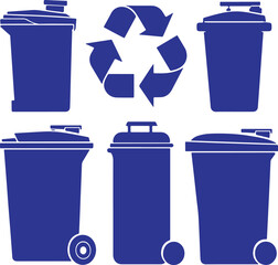 Recycle sign icon vector illustration set collection isolate white background