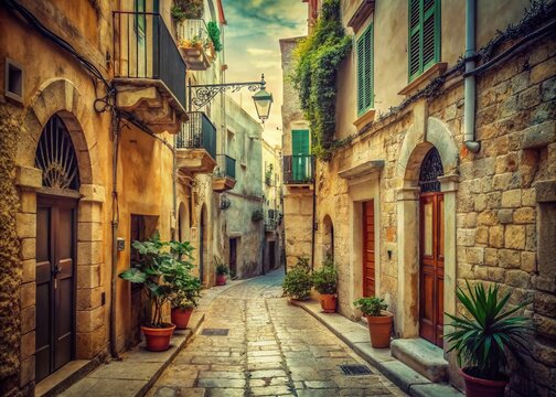 Vintage Molfetta: Apulian Alleyways, Narrow Streets, Old Town Charm, Italy Photography