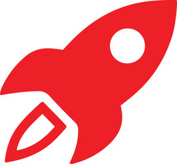 Rocket glyph vector icon illustration isolate on white background 