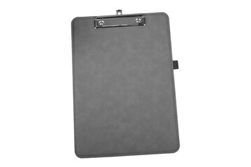 Colorful leather clipboard. Mockup clipboard. high angel shot, blank mockup, isolated white...