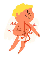 Cupid cartoon png sticker, Valentine's day doodle on transparent background