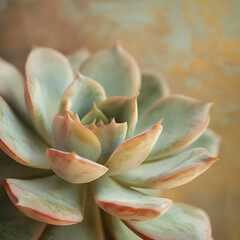 Fototapeta premium A close-up of a honeydew-colored succulent plant with detailed textures, showing its natural beauty 