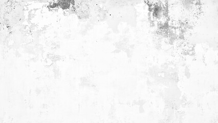 White old concrete wall grunge texture - wide banner format background with copy space for text. Grunge gray texture of chips, cracks, scratches, Soft white grunge.