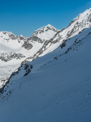 Highest part of Mlynicka dolina valley with Strbsky stit mountain peak above in winter High Tatras mountains in Slovakia - view from Patria mountain peak © honza28683