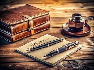 Vintage Style Photography of an Elegant Agreement Form on a Wooden Desk Surrounded by Classic Office Supplies and Soft Natural Lighting for Professional Use