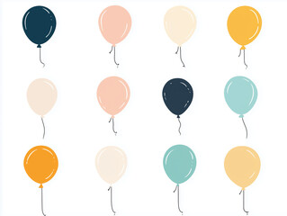Obraz premium Elegant Balloon Set in Muted Colors